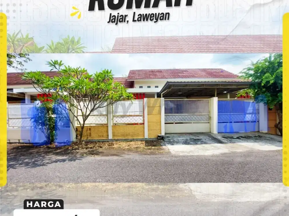 Rumah Sewa Siap Huni Di Jajar Dekat Manahan Akses Jalan lebar Lingkungan Nyaman