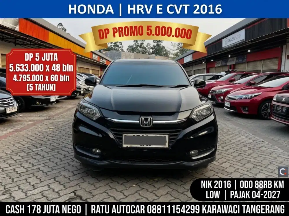 DP PROMO 5JT HRV E 2016 MATIC LOW KM 80RB BLACK EDITION