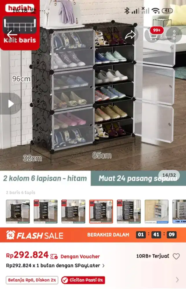 Rak Sepatu Susun 2 Layers 6 Row