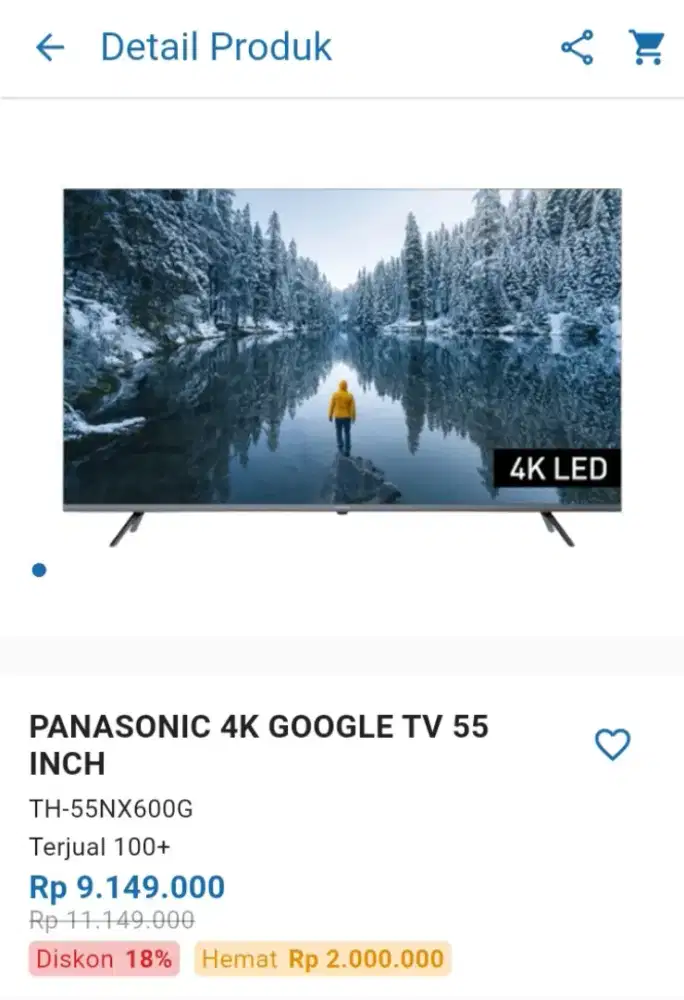 CICILAN PANASONIC 4K GOOGLE TV 55 INCH