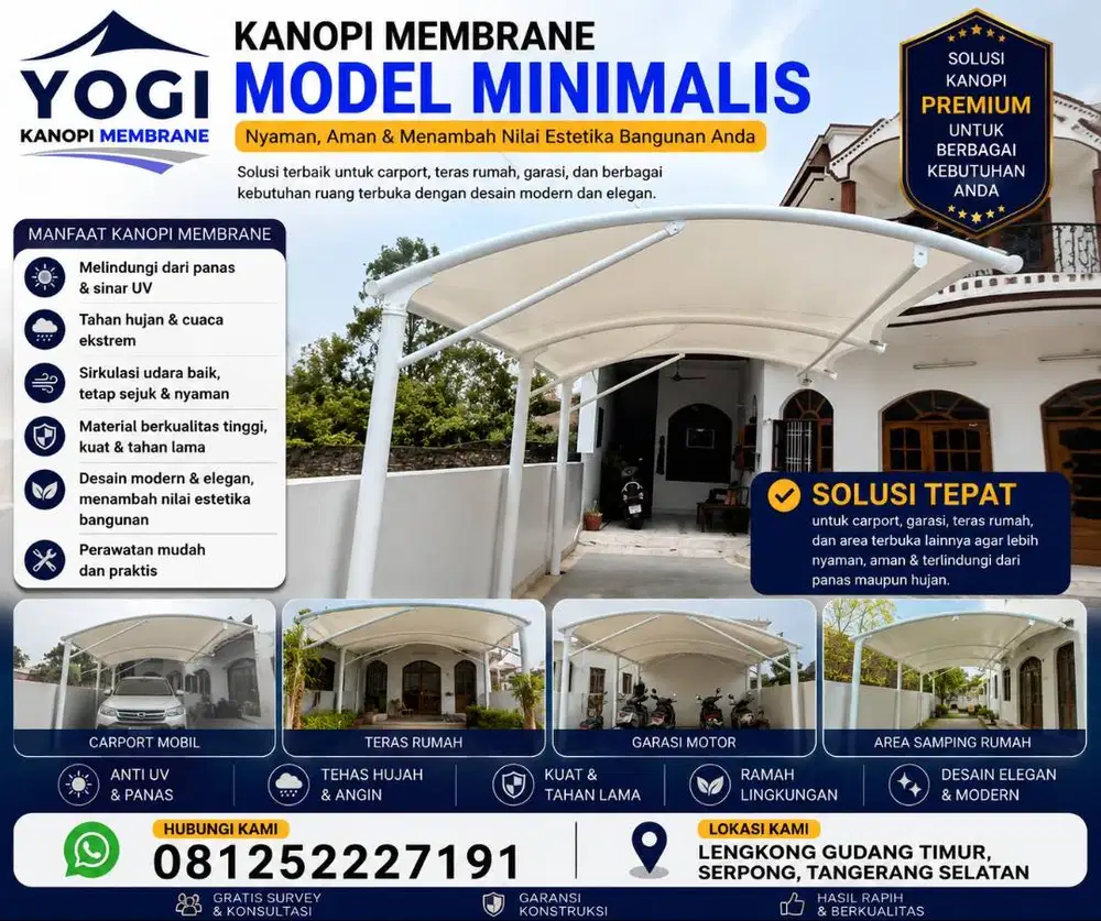 Jasa Kanopi Membrane untuk Teras Rumah dan Toko
