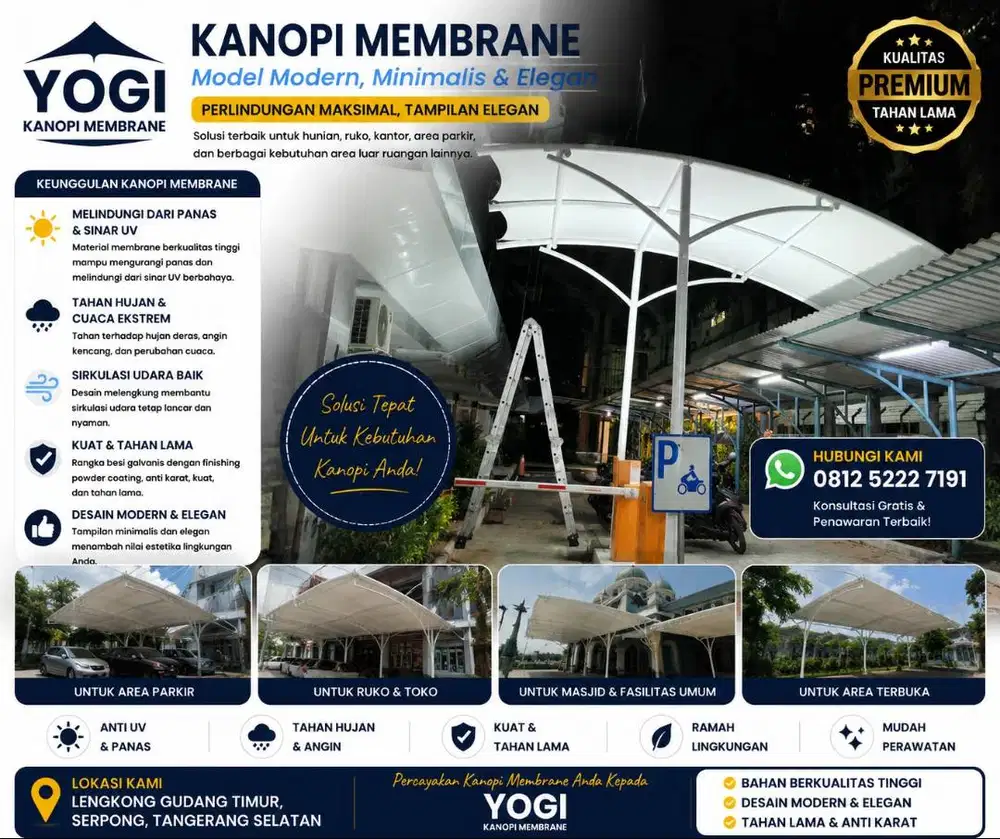 Kanopi Membrane untuk Area Komersial dan Usaha