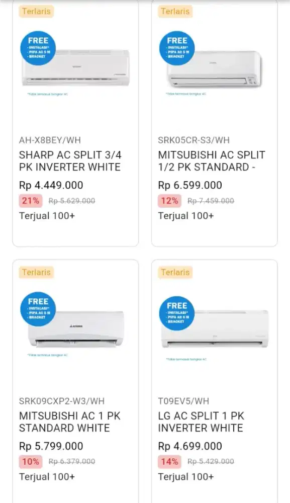 CICILAN AC ALL BRAND STANDAR DAN INVERTER BY HOME CREDIT