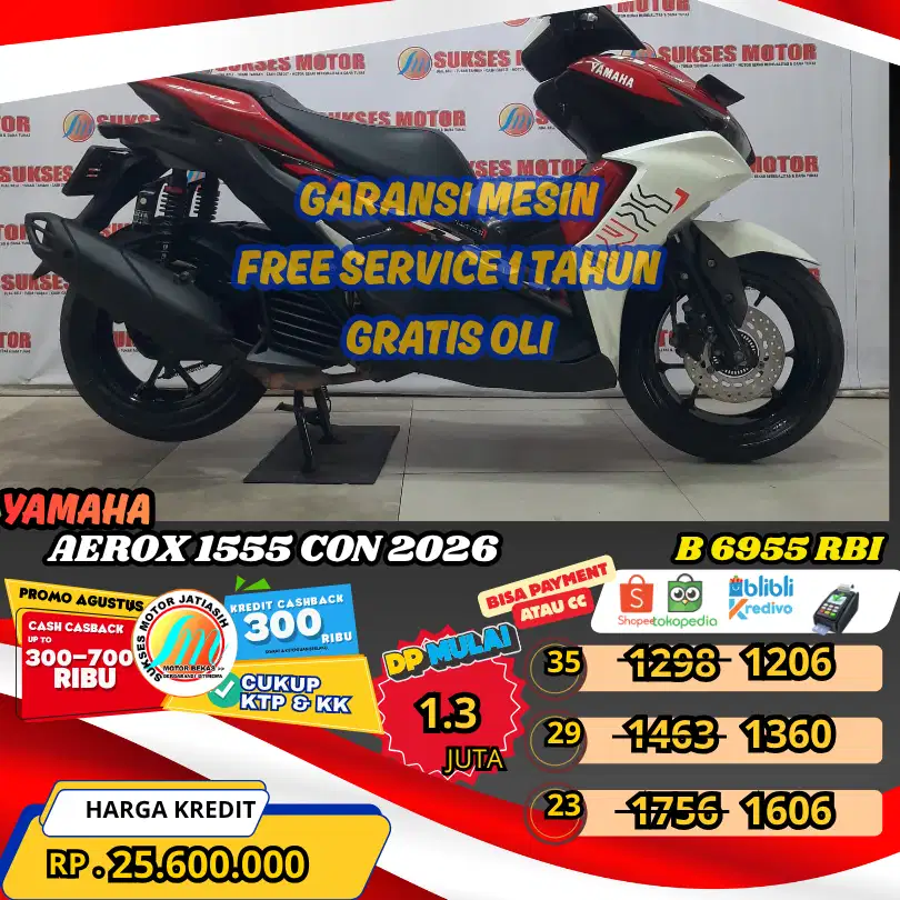 AEROX 155 CONNECTED 2026 BISA PAYMENT CC& SPYLATERKREDIVO(SUKSESMOTOR)