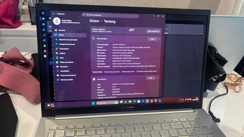 ASUS VIVOBOOK 15 i3 gen 11 4/512