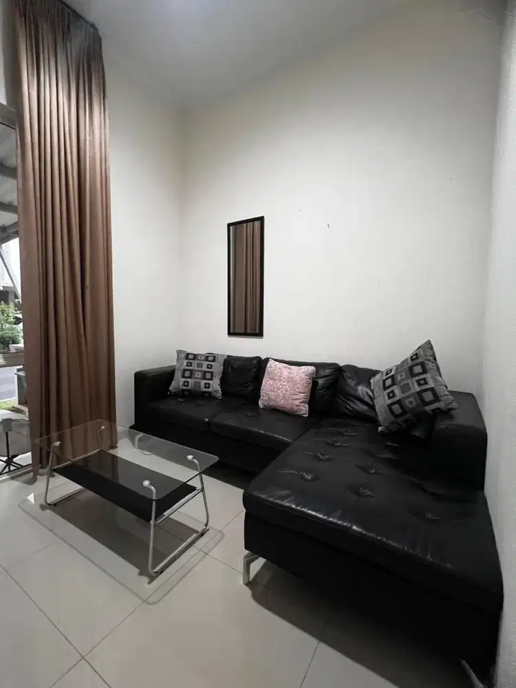 Bangku satu meja satu set kulit asli