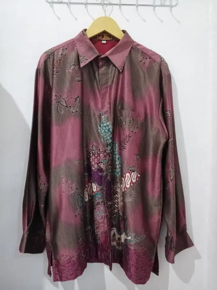 Kemeja / Baju Batik Sutra / Batik Halus Solo Lengan Panjang