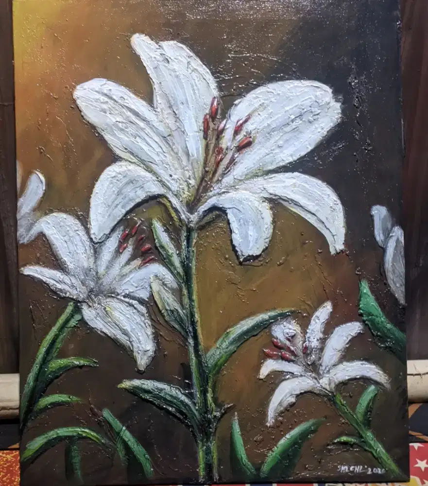 Lukisan impasto texture art