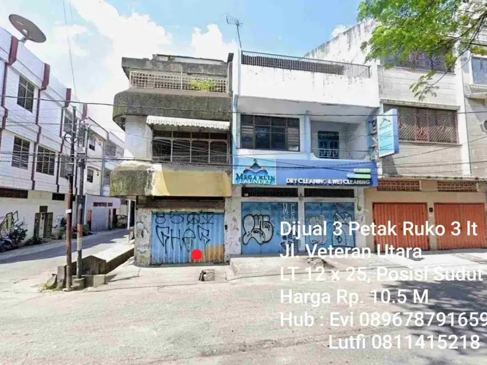 Dijual 3 Ruko 3 lantai Jl. Veteran Utara Makassar
