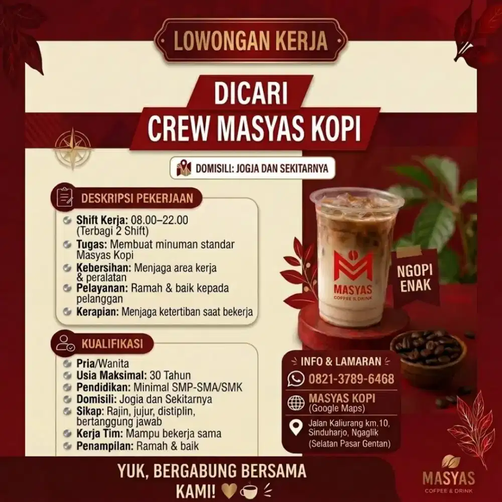 Lowongan Kerja MASYAS KOPI