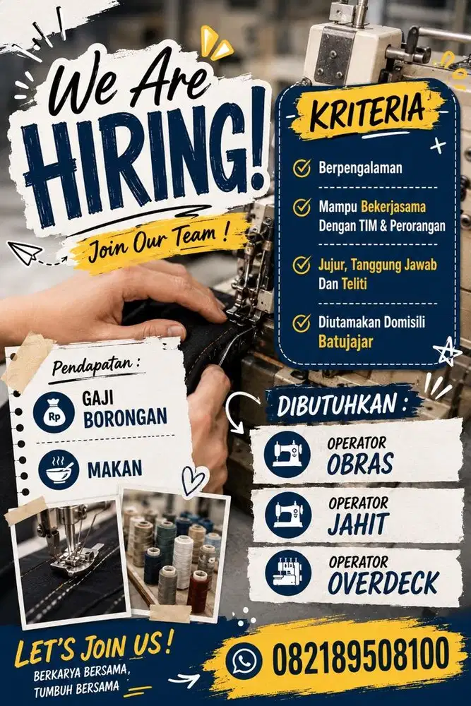Lowongan operator jahit