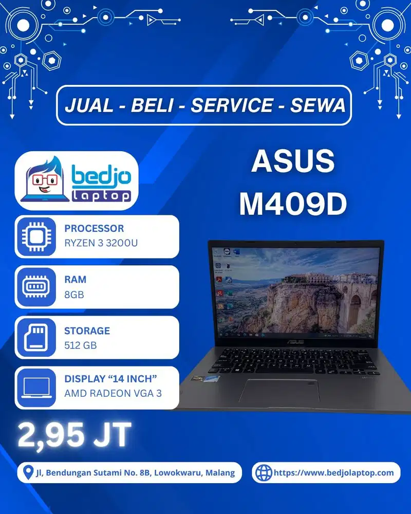 Ryzen 3 dengan RAM 8GB dan Storage Lega, ASUS M409D
