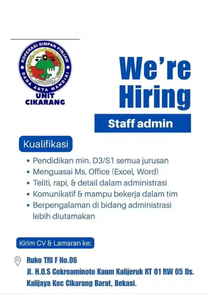 Admin KSP DAM Cikarang