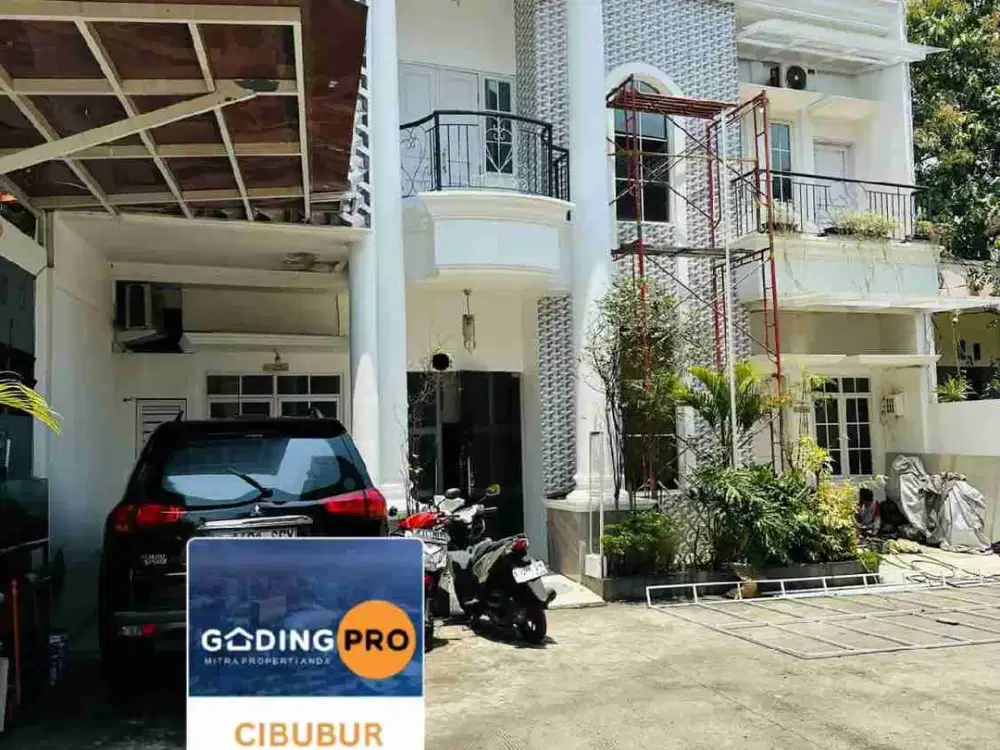Rumah Semi Furnish, 2 Lantai dengan Mezzanine, Private pool & full granit, dalam Cluster di Bambu apus, Jakarta Timur.
