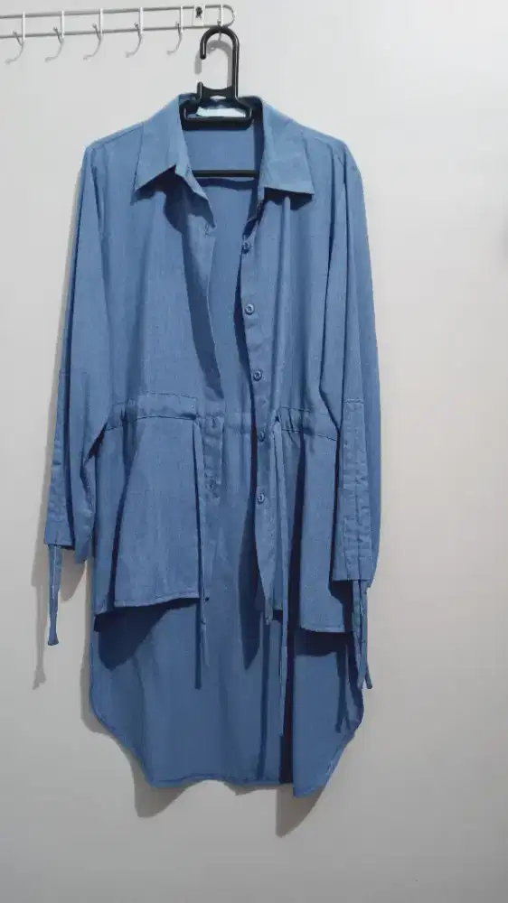 Tunik Semi Denim  Model Panjang Brlakang