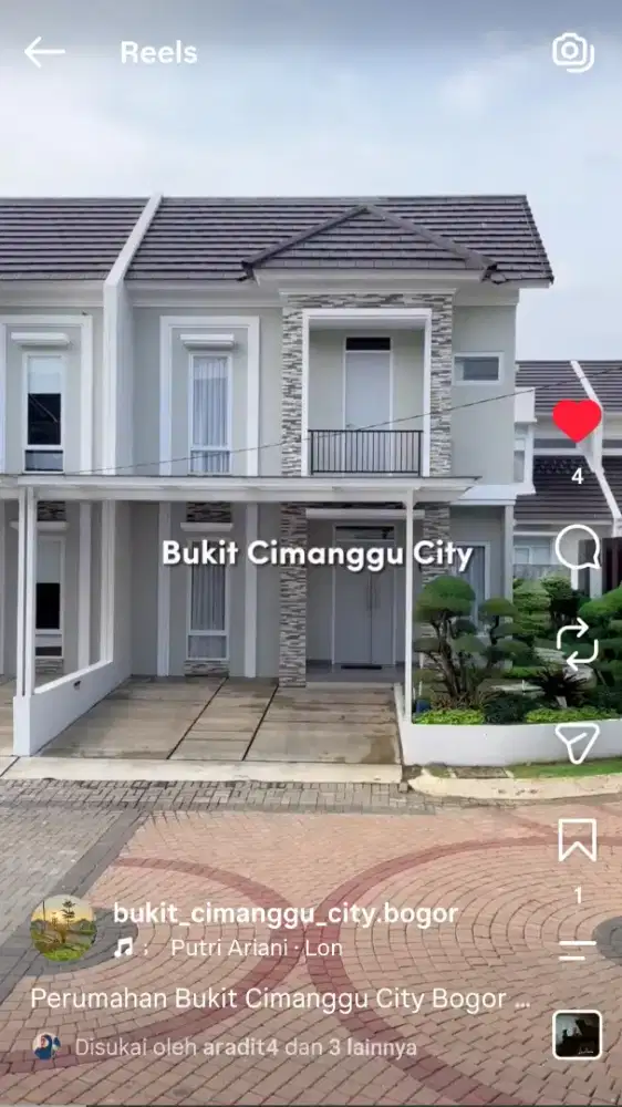 Dijual rmh 2lt diBukit Cimanggu hadap Boulevard akses toll&statsiun