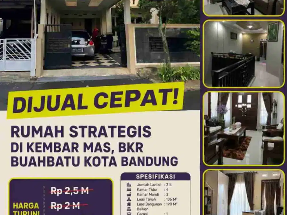 Jl Kembar Mas Buahbatu Siap Huni Jual Cepat kota Bandung