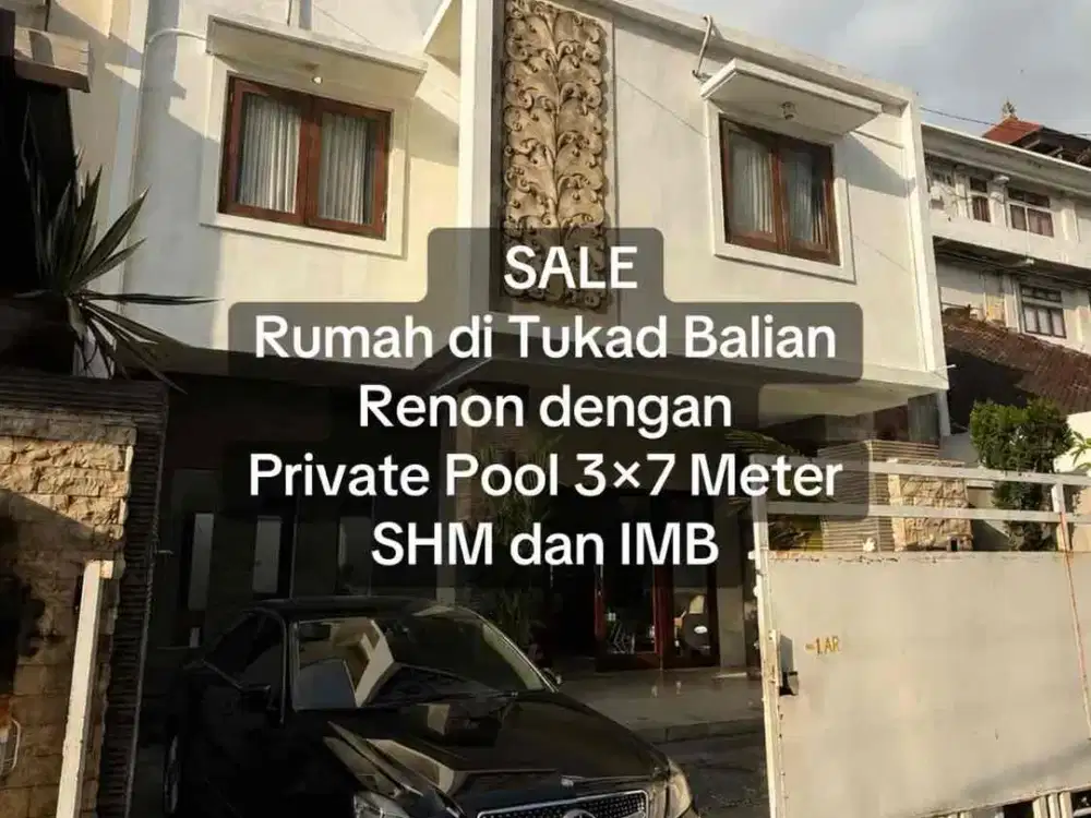 SALE Rumah 3 Kamar dengan Private Pool di Renon