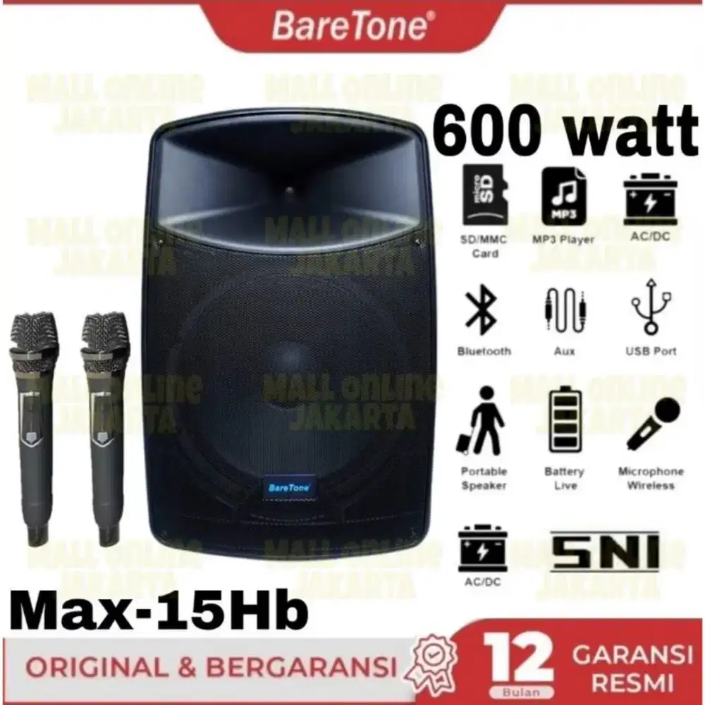 KREDIT SPEAKER BARETONE 15 INCI 600 WATT, SUARA MANTAB DP BISA 0
