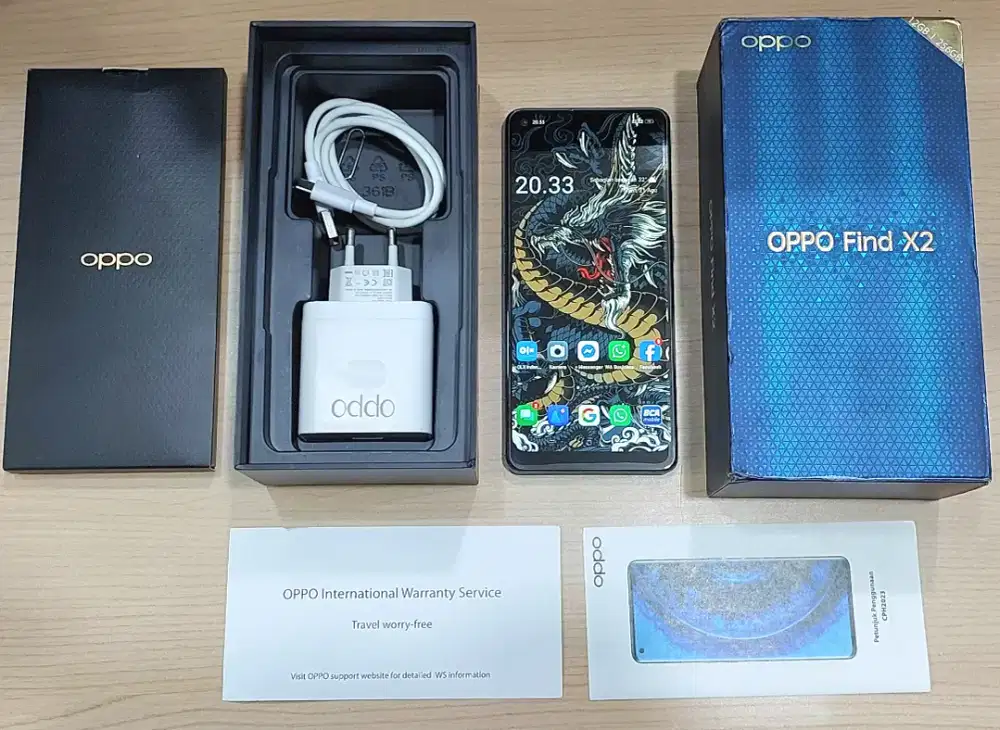 Oppo Find X2 5G ram 12/256gb lengkap sesuai di poto