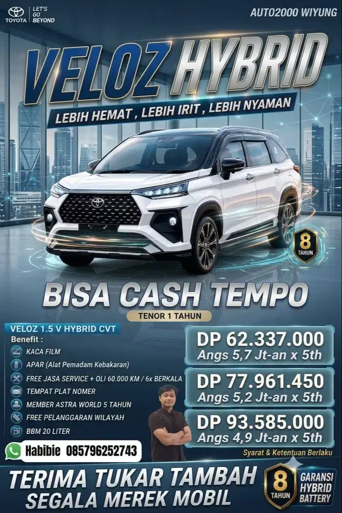 New Toyota Veloz V Hybrid CVT 2026