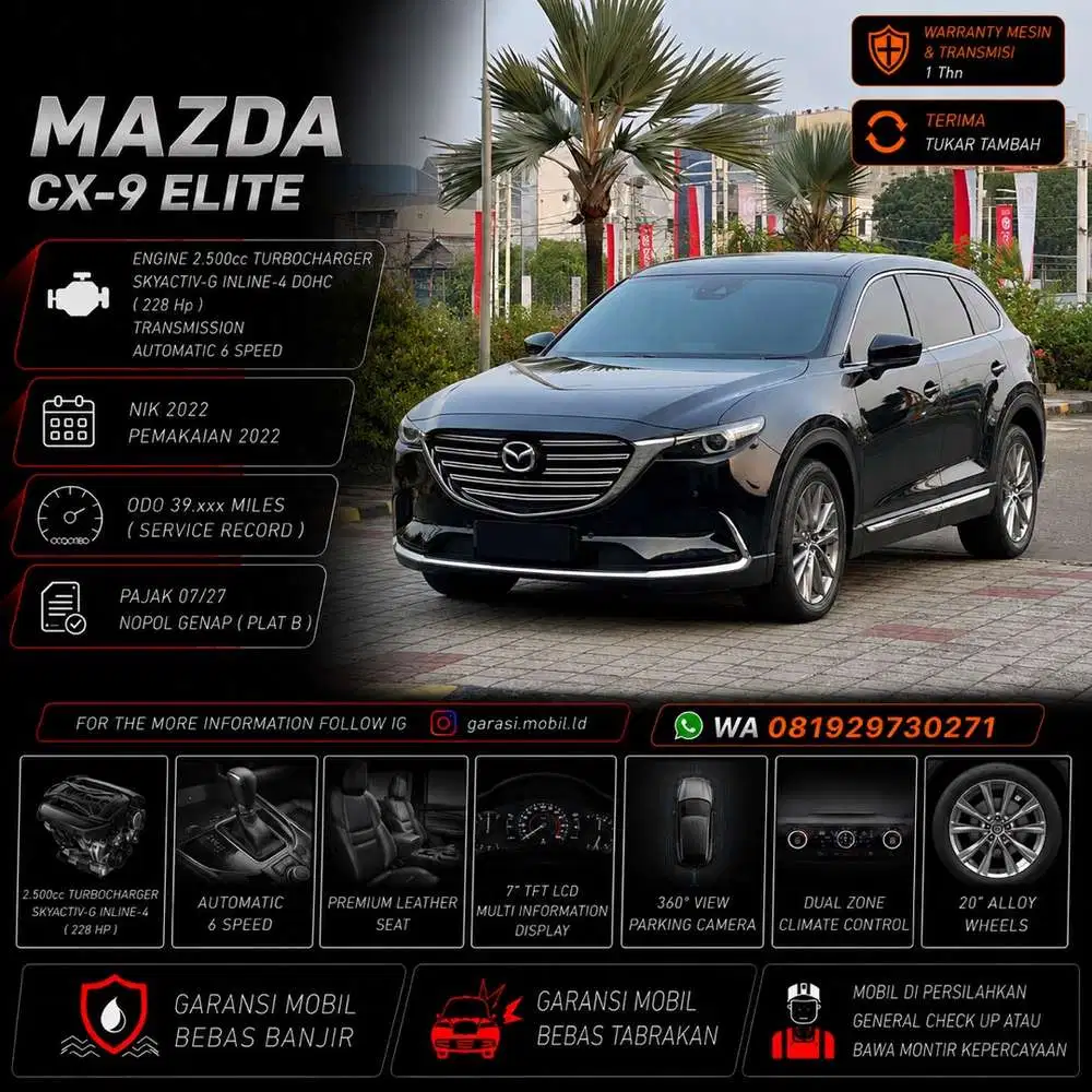 Mazda CX9 Elite 2.5 Skyactiv-G 2022