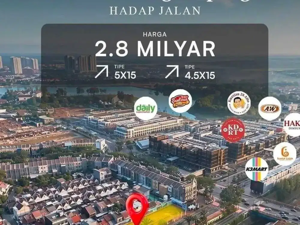 RUKO MAGGIORE VIBES RUKO STRATEGIS DI GADING SERPONG - BSD CITY ! 2,8M CASH 120X