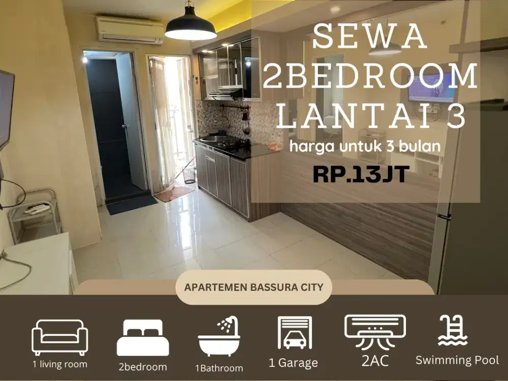 disewakan 2kamar modif 1kamar full furnished apartemen bassura city