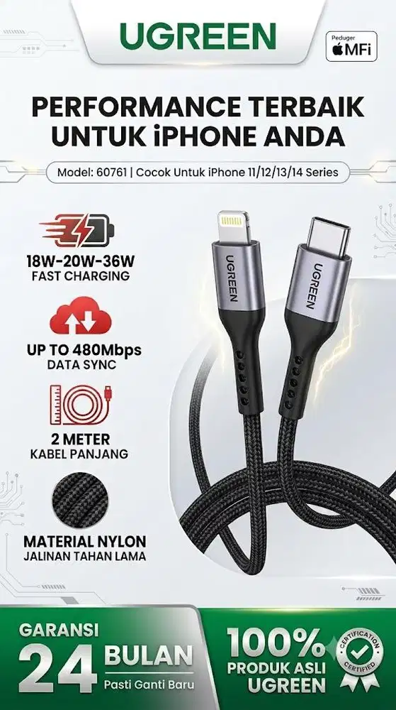 kabel data ugreen c to l