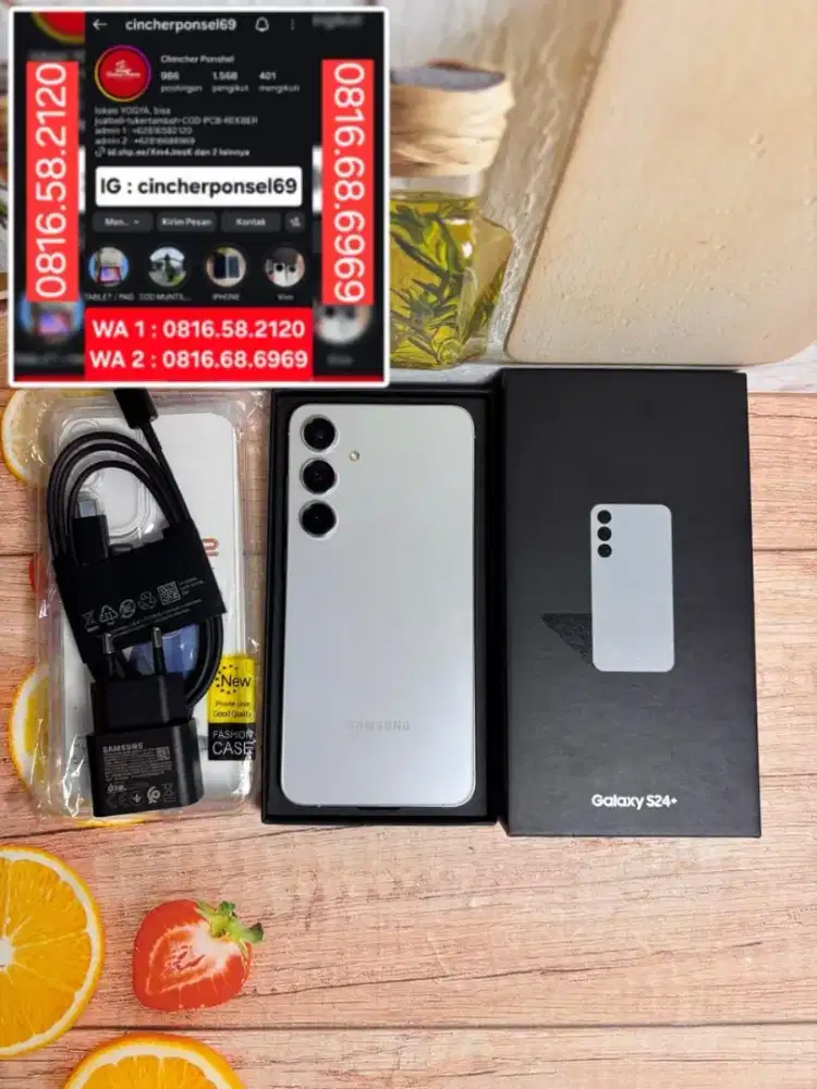 Hp likenew Samsung S24 plus 5g 12/512 grs resmi istimewa free Adaptor