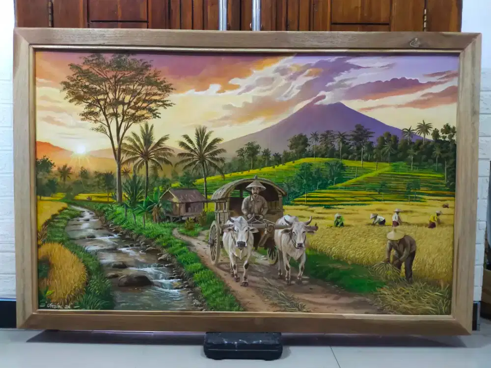 Lukisan Kanvas Panen raya ukuran 143×93 cm