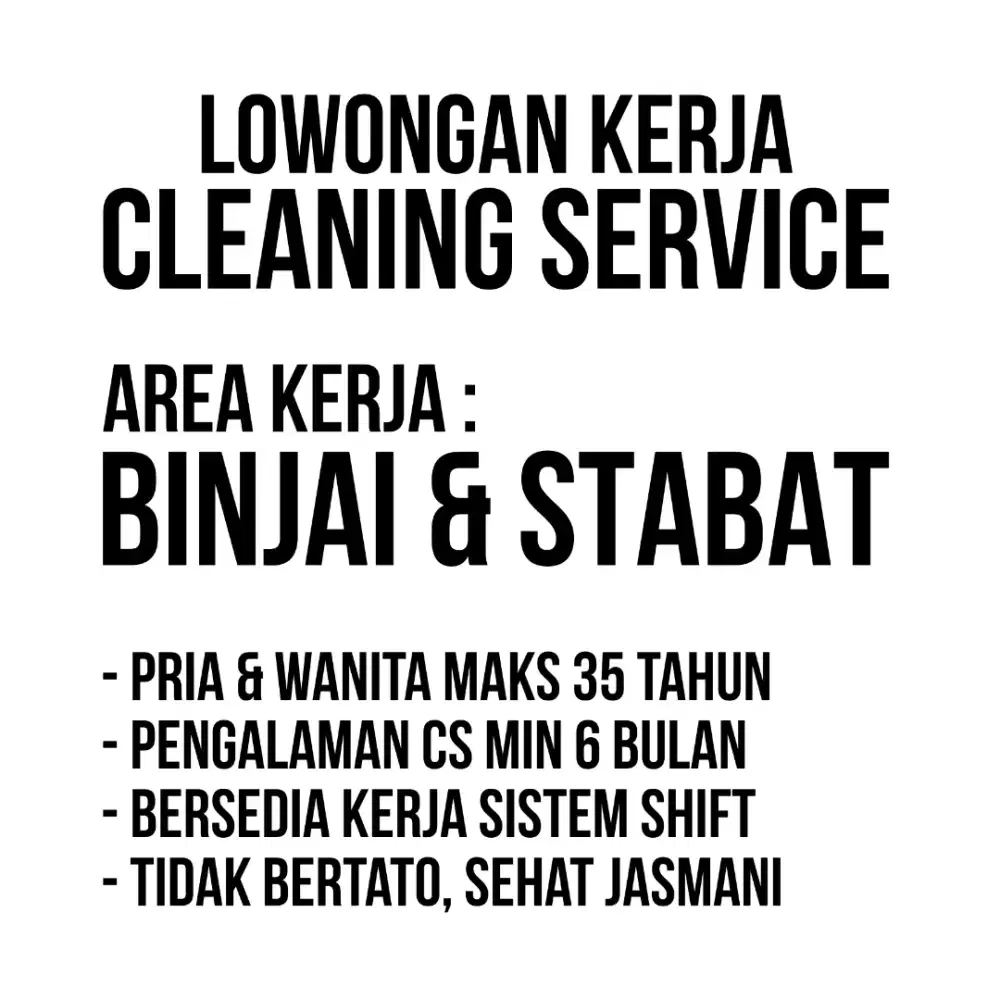 Lowongan Kerja Cleaning Service