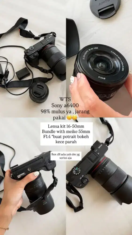 Kamera Mirrorless Sony Alpha a6400 + Lensa Fix Meike