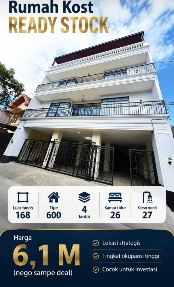 DI JUAL RUMAH KOST READY STOK FULL FURNISH LOKASI SUHAT KOTA MALANG