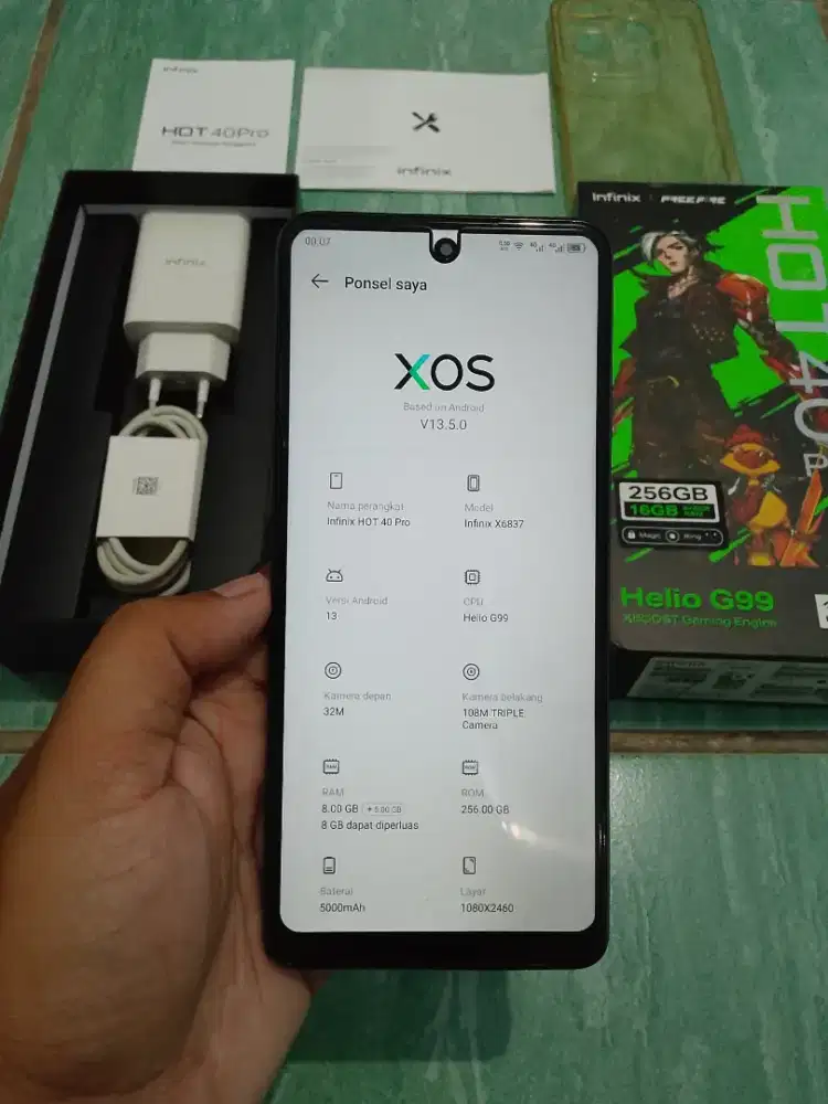 Hp Infinix Hot 40 Pro Ram 8+8/256GB Fullset