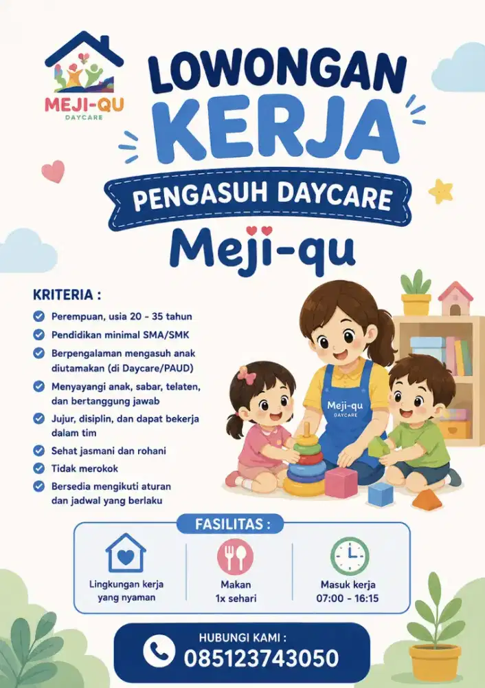 DIBUTUHKAN SEGERA PENGASUH DAYCARE