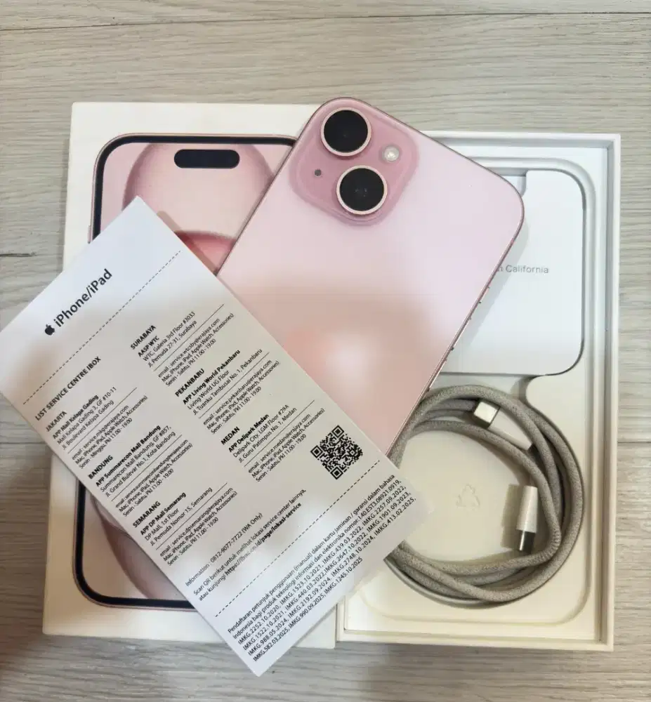 IPHONE 15 BASIC 128 PINK GARANSI 2027