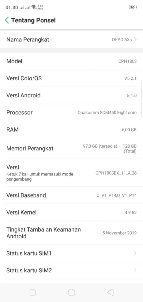 Oppo A3s Murah Aja Lagi BU ( Batangan )