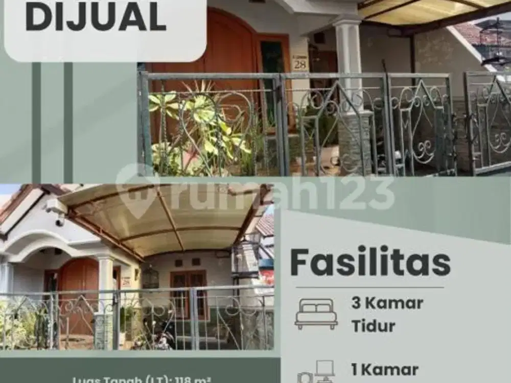 Siap Huni, Rumah, 1 Lantai, SHM, Dekat Pusat Perbelanjaan, Bebas Banjir