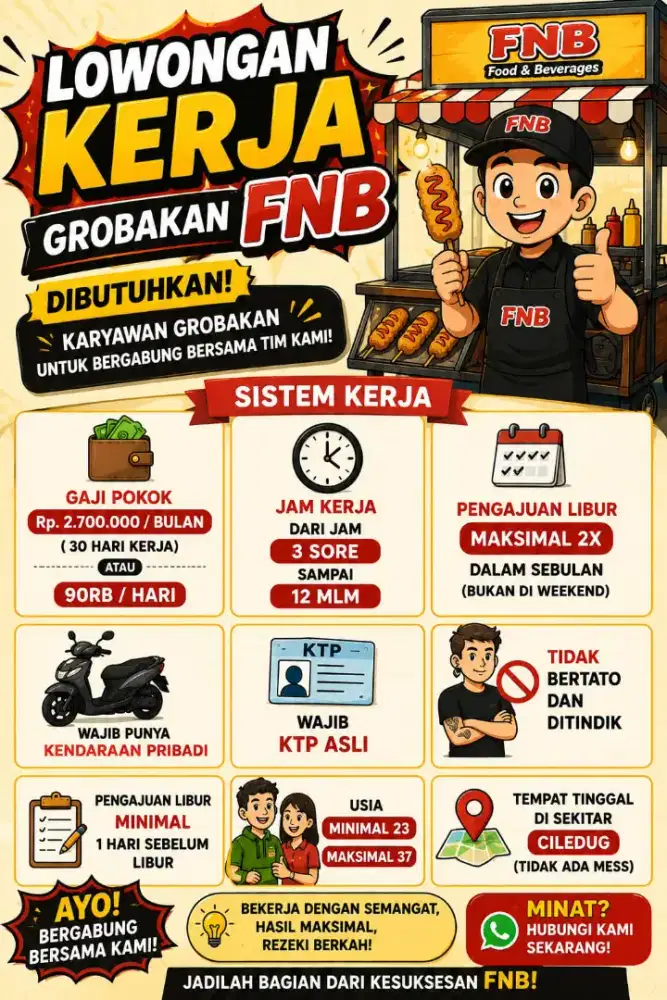 kerja jaga stand grobak