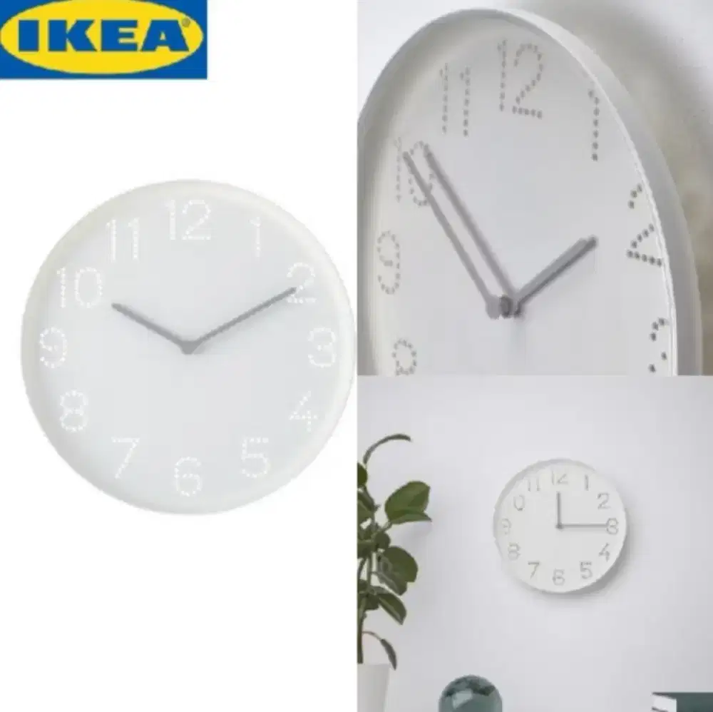 Jam Dinding IKEA Tromma Silent Diameter 25cm Ori Gratis Baterai