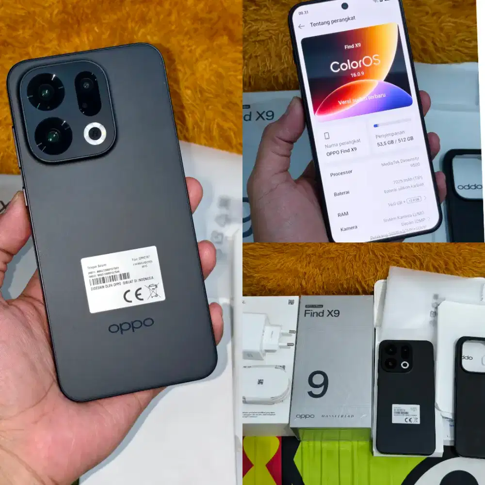 Oppo Find X9 BASIC 16GB - 512 GB Space Black Fullset