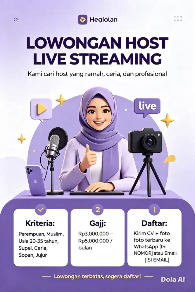 Dicari host live streaming