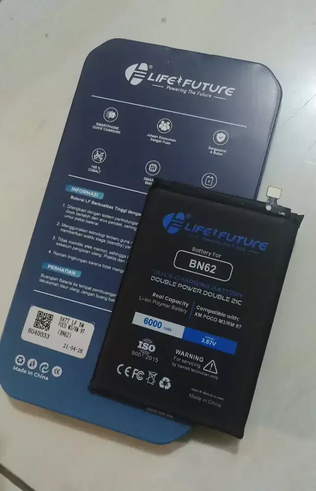 Jual murah baterai poco m3 double power BN62