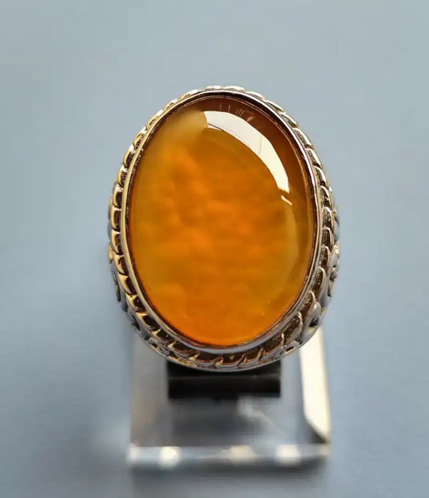 015 Batu Cempaka Madu Serat Punggung Kura 26*17*6 ring alpaka sj 8,5