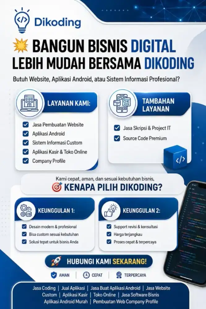 Jasa Pembuatan Aplikasi & Skripsi IT