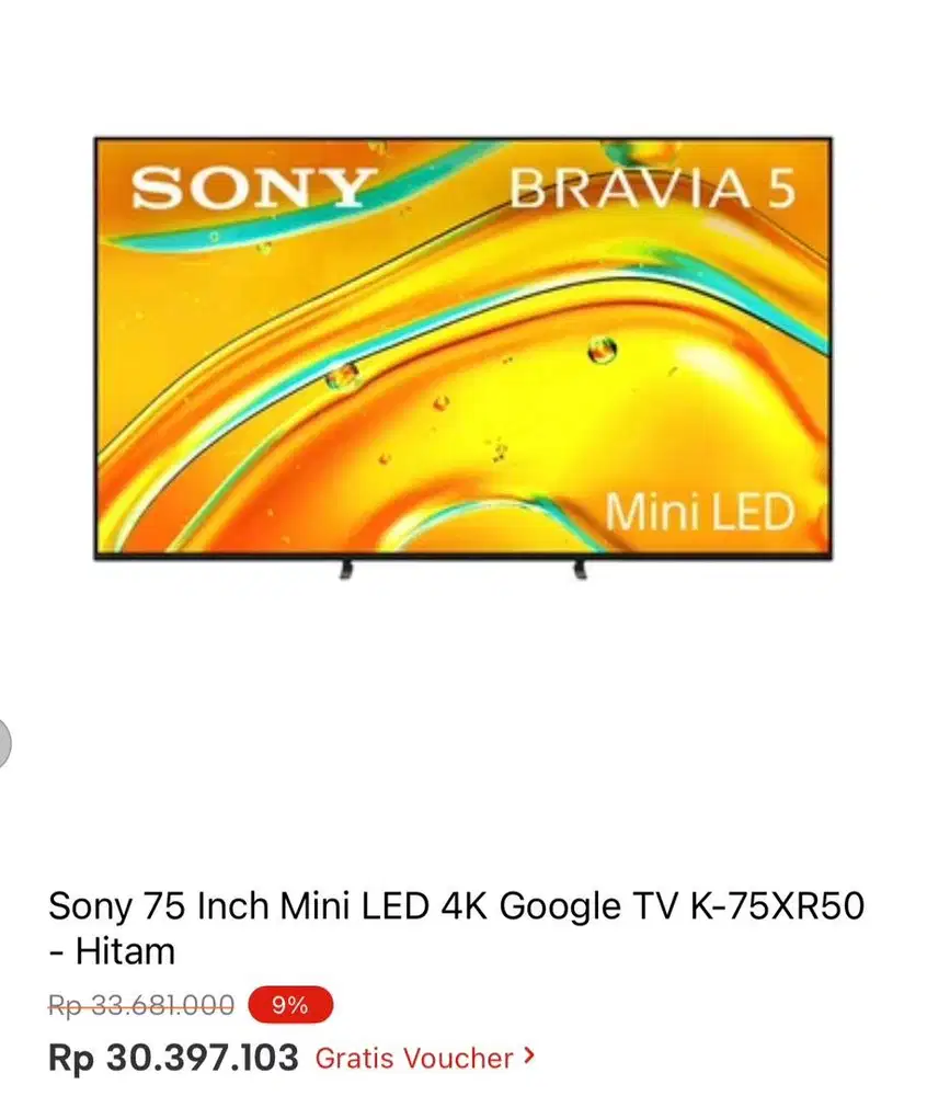 SONY GOOGLE TV MINILED 75inci