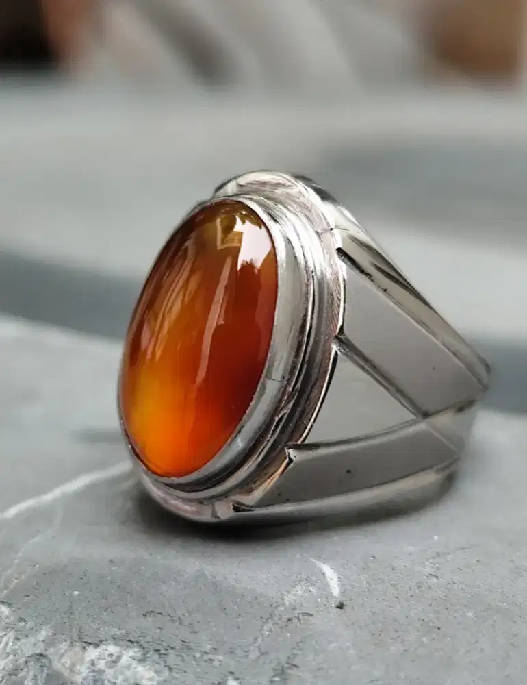 029 Orange supreme chalcedony pacitan fenomena giwang dan cat eye
