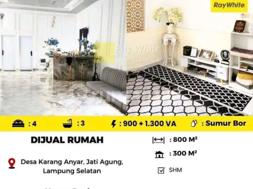 Dijual Rumah di Desa Karang Anyar, Jati Agung, Lampung Selatan