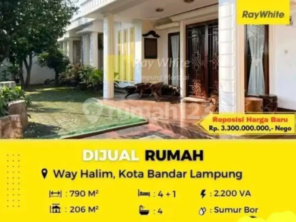 Dijual Rumah yang Berlokasi di Way Halim Kota Bandar Lampung